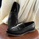 Loafers for Men, Slip-On Casual Business Shoes, Faux Leather Round Toe for Work & Daily Wear D01, 9.5