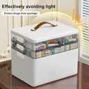 CTIME 3-Tier Medicine Organizer - Portable Medicine Cabinet with Leather Handle, Empty First Aid Kit for Home
