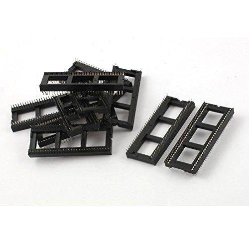 Aexit 4Pcs Double Audio & Video Accessories Row Through Hole 64 Pin DIP IC Sockets Connectors & Adapters Adapter Black