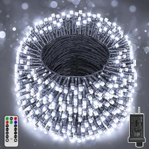 394FT 1200 LED Christmas Lights Outdoor, White Christmas Tree Lights Plug in, 8 Modes Twinkle String Light for Bedroom Wedding Party Ceiling Xmas Home Decoration