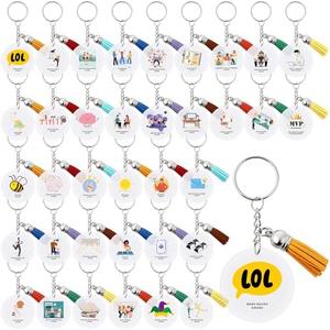 Pack Of 2 Colingmill 36 Pcs Employee Appreciation Keychains Bulk Thank You Acrylic Tassel Keychains Employee Appreciation Gifts Motivational Key Rings for Coworkers Staff Team Office Retirement Farewell