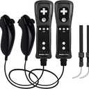 TechKen 2 Pack Wii Controllers with Wii Motion Plus Inside | Shock Wii Nunchuk Controller | Compatible Nintendo Wii, Motion Plus Wii Controller