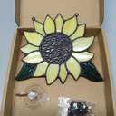Sunflowers Gifts Stained Glass Window Hanging,Handmade Sunflower Kitchen Decor Suncatcher for Window, Sunflowers Gifts for Women,Birthday Giftss for Mom,Grandma 56 INCH