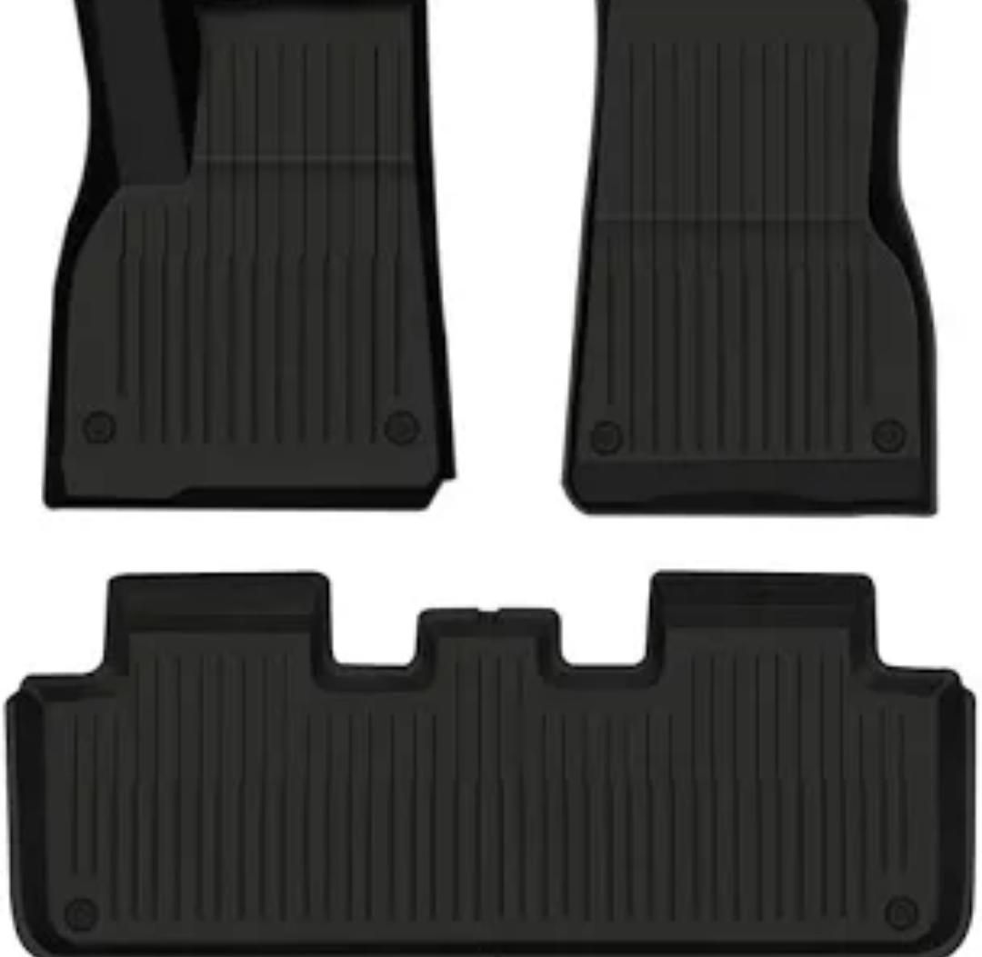 MIRAIDON Tesla Model Y Floor Mats, TPE Eco-Friendly Heavy Duty 1st & 2nd Row Foot Mats for 2017-2023 Tesla Model Y(Set of 3)