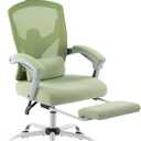 DUMOS Office Desk Chair with Footrest Ergonomic Gaming Chair for Adults Computer Mesh, Lumbar Support,Swivel Reclining with Headrest, Comfy Armrest for Home, Office, Work, Study, Light Green (46.75"-50.75" H x 18.75"-22.75" W x 16.34" D)