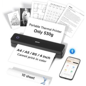 iDPRT MT610 Portable Thermal Printer, 300DPI HD Mobile-Travel-Printers, Inkless-Wireless-Small-Printer for Home Use, Office, Vehicles, Bluetooth Printers Supports 8.5 x 11 US Letter&A4&A5, Deep Black