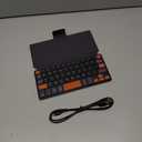 Universal Wireless Keyboard Ultra Light Portable Mini Keyboard with Adjustable Angle Stand&Leather Case,Computer Keyboard Rechargeable Travel Bluetooth Keyboard for iPad Android,Windows and iOS-Orange