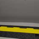 VEVOR 1 PCs 2 Channel Rubber Cable Protector Ramp, 12000 lbs/axle Capacity Heavy Duty Hose Wire Cover Ramp Driveway, Traffic Speed Bump w/Flip-Open Top Cover & 50 ft Warning Tape, for Indoor&Outdoor