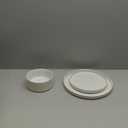 GBhome Ceramic Dinnerware Sets for 6, Matte Stoneware Plates and Bowls Sets,Chip and Scratch Resistant Dishes, Dishwasher & Microwave Safe, Oven safe,Reactive Glaze-White