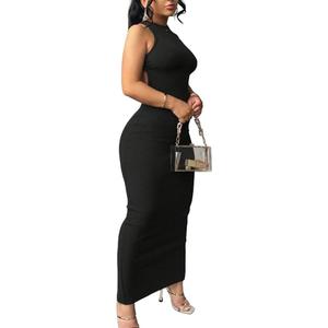 Nimsruc Women Summer Sexy Bodycon Maxi Dress Casual Long Dresses (6732 Black)