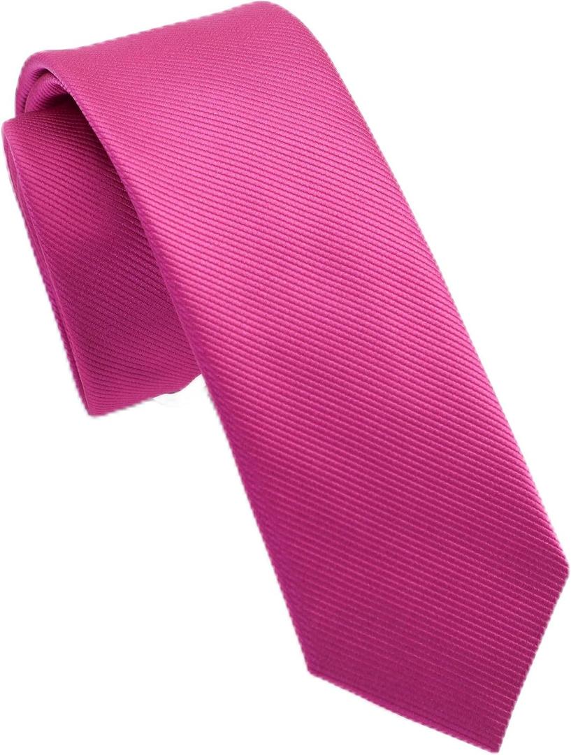 Mens Solid Color Tie,Slim&Formal Necktie With Multiple Colors(2.36''&3.35'') (Pink)