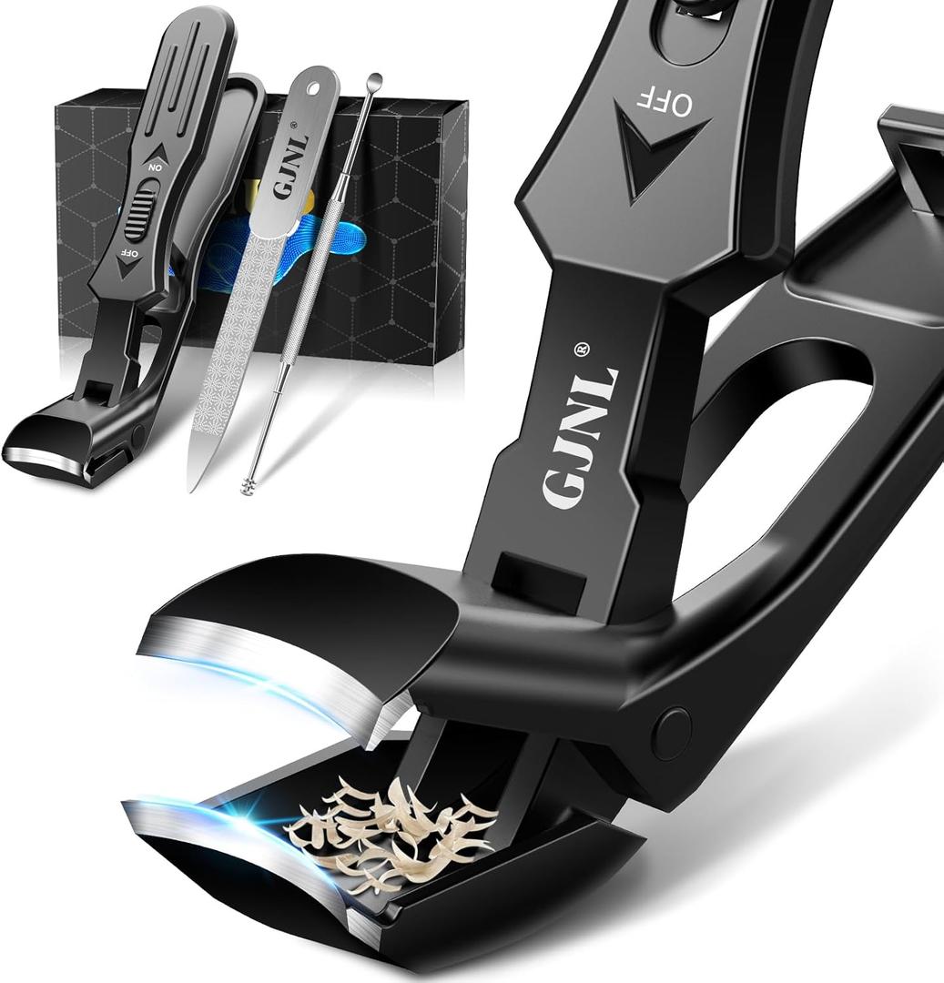 Toenail Clippers for Seniors Thick Toenails, 2026 Upgrade Angled Nail Clipper for Seniors, Toe Nail Clippers for Men with Wide Jaw Opening, Sharp Heavy Duty Fingernail Clipper Cutter with Catcher