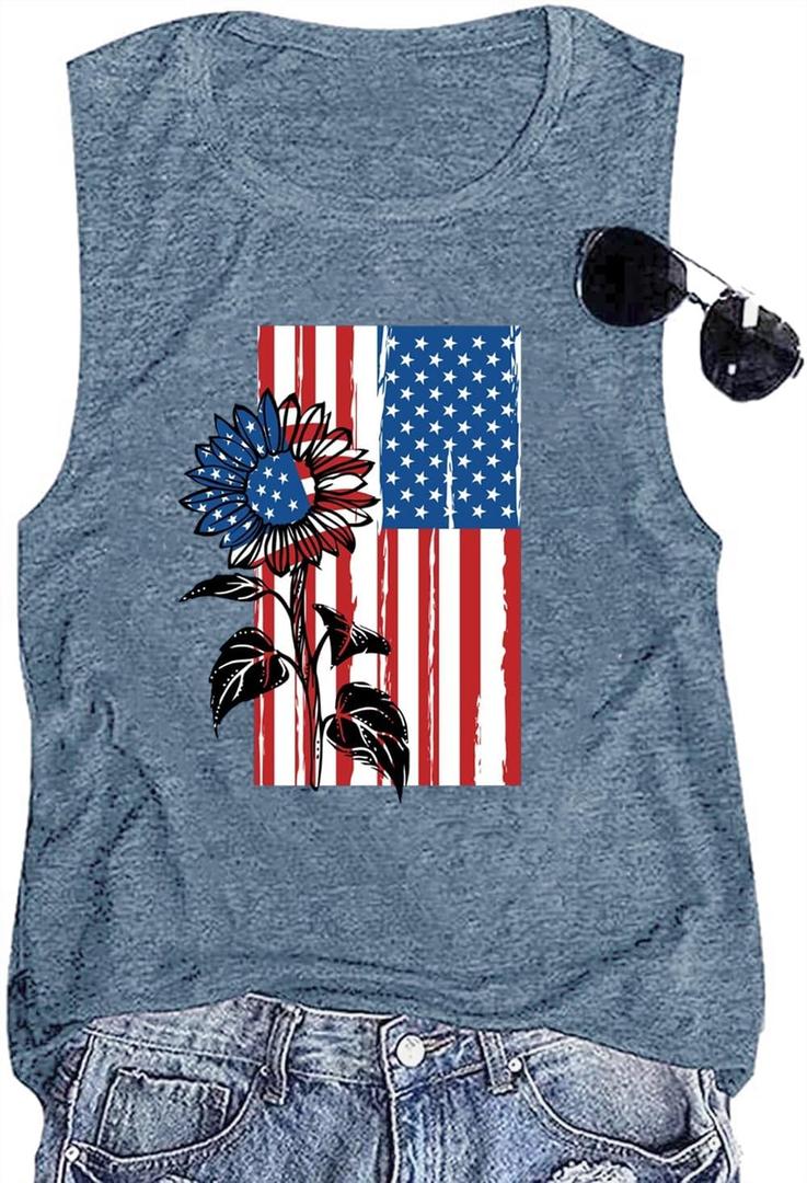 American Flag Tank Tops Women Funny 4th of July Patriotic Outfits Tops (X-Large) American Flag Tank Tops Women Funny 4th of July Patriotic Outfits Tops (X-Large)