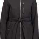 HFX Women's Softshell Transitional Jacket – Bonded Mellow Pile, Wind & Water Resistant Coat, Faux Fur Lining (Black, XL)