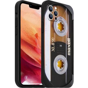 Compatible with iPhone 14 Pro Trendy Case, Vintage 80s 90s Retro Music Cassette Mixtape iPhone Case Protection Shockproof TPU Cover for Men & Women Cases