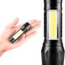 2 x LED Flashlights, High Powered 10000 Lumens Super Bright Mini Pocket Flashlight, Rechargeable, Zoomable Waterproof Flash Lights for Emergency, Outdoor, Home, Camping, Hiking (Car511)