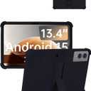 for TECLAST T65 13.4 inch Tablet Protective case, Shockproof Lightweight Silicone Protective Cover with Stand, Child-Friendly Protection, Easy to Clean Design,Black