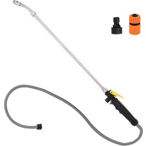 29 Inch Spray Wand for Water Pumps, Backpack Sprayer Set Include Hose Quick Connector and 1.2m Hose, Adjustable Nozzle Sprayer Wand Replacement with Built in Shut Off Valve (Black)