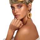 European and American retro British felt headscarf hat women's church derby headdress with floral women's soft beret (Khaki)