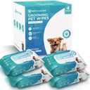 Pet Grooming Wipes for Dogs & Cats, 8 x 8 Plant-Based, Wipes for Cleaning & Deodorizing, Suitable for Pets Body Like Face, Paws, Belly, and Butt, Unscented - 400 Count