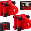 2 Pack D-Ring Shackles Mount Bracket with Backer Plate, D Ring Shackle Bracket, 5 TON Bolt On Clevis Mount Bumper Shackle Bracket, for Truck, Tractors, ATV, UTV, Pickup Trucks, Red