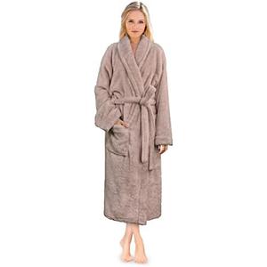 PAVILIA Premium Womens Plush Soft Robe Fluffy, Warm, Fleece Sherpa Shaggy Bathrobe Size S/M