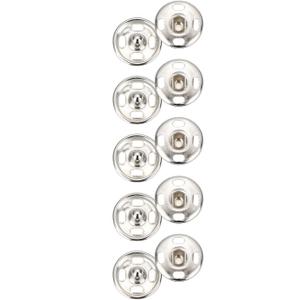 Sumind 50 Sets Sew-on Snap Buttons Metal Snap Fastener Press Button for Sewing Clothing Silvery (10mm)