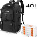 KastKing KarryAll Fishing Tackle Backpack with Rod Holder 4 Tackle Boxes,40/26L Tackle Bag Storage Fishing Gear and Equipment