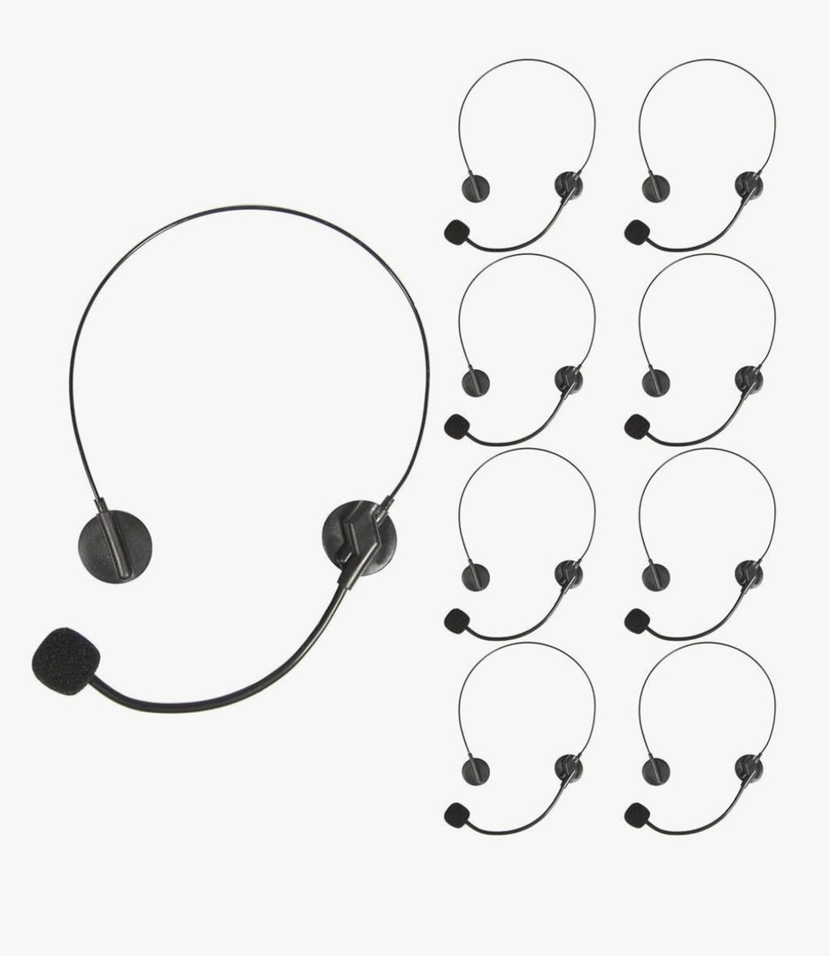 PROLOSO Play Headset with Microphone for Kids Toy Microphone Headband Rockstar Pop Singer Costume