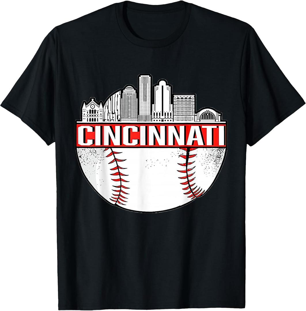 Vintage Cincinnati Ohio Skyline Apparel T-Shirt, XL