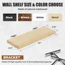 16x5.8x0.8in Floating Wall Shelves Rustic Solid Wood 4-Pack, Wood | Pine Wood, Easy To Install, Multi-Functional Storage, Living Room Bedroom Decor, Multi-Purpose Storage & Decor Design, 16"-Set of 4