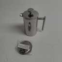 Secura French Press Coffee Maker, 304 Grade Stainless Steel Insulated Coffee Press with 2 Extra Screens, 17oz (0.5 Litre), Silver