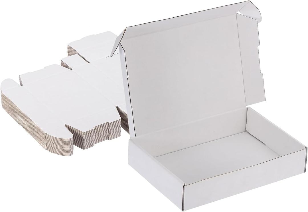 PATIKIL 10x7x2 Inch Small Shipping Boxes, 20 Pcs Corrugated Cardboard Box Gift Boxes for Packing Mailing Moving Packaging Small Business Boxes White