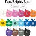 Apple Barrel, Vibrant Spectrum Collection Acrylic Craft Paint, PROMOABIII, 2 fl oz each, 16 assorted matte colors, 16 count