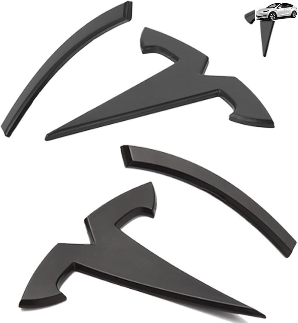 Emblem Cover Compatible with Model Y 2024 2023 2022 2021 2020 Accessories 3 PCS