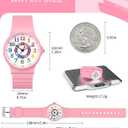 Kids Analog Watch Boys Girls, 30M Waterproof, Sports Watch for Boys, Easy to Read Children's Thin Dial Wrist Watches with Soft Band, for Ages 5-15 Kids Great Birthday Gifts Christmas Day Pink Colorful Dial
