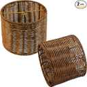 Mini Lampshade 2Sets Chic Round Little Lamp Shade, Boho Lamp Covers Replacement Traditional Shades,Woven Chandeliers Shade Wall Lamp Sconces Shade