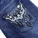 Womens Plus Size Boot Cut Jeans for Women Embroidered Jeans Flare Jean High Waist Stretchy Bell Bottom Denim Pants (Blue, XXL)