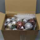 6 Set Christmas Ball Ornament Cluster 72 Pcs 2.36" 1.57" Glitter Plastic Shatterproof Xmas Ball Ornament Picks Decorations for Christmas Tree Wreath Garland Stairs Decor(Green,Classic)