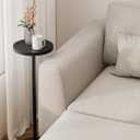 TUTOTAK Tall Round Side Table, Small End Table, Beside Table, Drink Table, Pedestal Side Table, livingroom, Black TB01BK065, 1 Pack