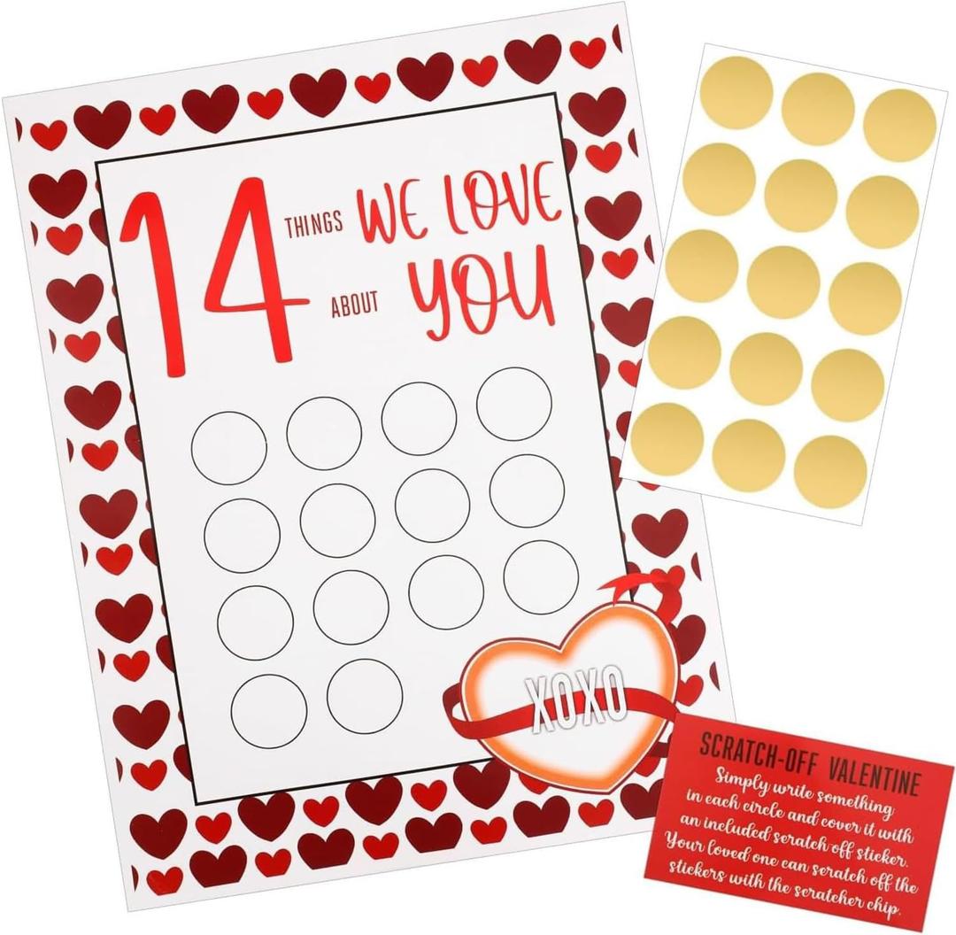 9 x 14 Things I Love About You Scratch Off Cards, 14 Things I Love About You Scratch Off Cards,Advent Calendar for Him Her Husband Wife Girlfriend Boyfriend (B-We Love)