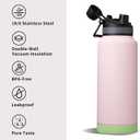 32 oz Insulated Sports Water Bottle with Straw, Vacuum Stainless Steel Water Flask with Handle, Thermal Metal Water Cup Mug with 2-in-1 Lid, Lavender