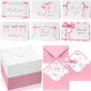 60 Set Thank You Cards with Envelopes 4"x 6" Watercolor Greeting Cards Blank with Envelopes for Wedding, Baby Shower, Bridal Shower, Graduation, Teacher Appreciation Gifts(Pink Bow)