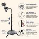Hair Dryer Stand - 360 Rotating Universal Holder, 20-65 Inch Adjustable, Hands Free for Pain Relief & Multi-Tasking