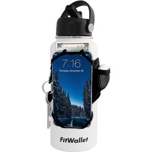FitWallet Water Bottle Phone Holder & Sleeve | Strap Carrier & Pouch for Gym, Running, Hiking, Travel | Gym Bag Alternative Holds Phone, Keys & Accessories (24-40 oz)