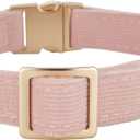 Soft Cotton Dog Collar with Metal Buckle Adjustable Heavy Duty Comfy Corduroy Collars for Small Medium Large Dogs (Light Pink, Small)