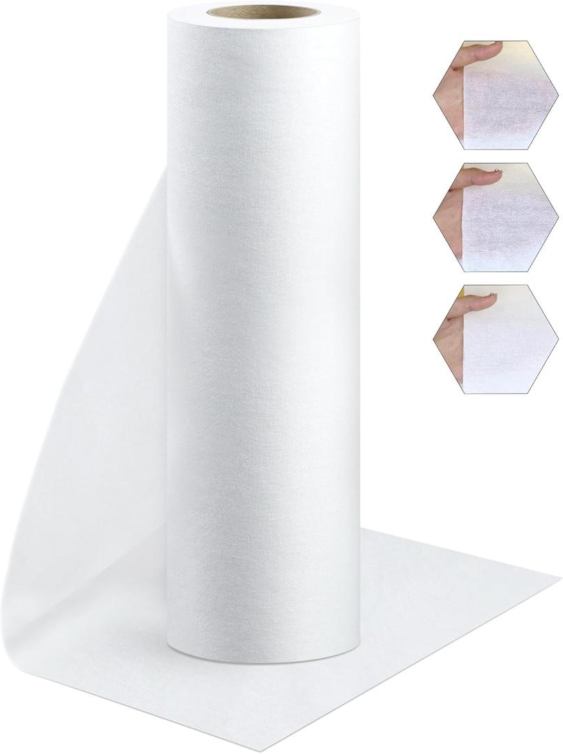 PLANTIONAL Woven Cotton Iron-On Fusible Interfacing, 16.1 inch X 10 Yards White Heavy Weight 100% Cotton Single Sided Interfacing Fabric Iron on Interfacing for Fabric Sewing and DIY Crafts Supplies