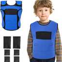 OUTREE Weighted Vest for Kids with Sensory Needs (Medium, Ages 5-7), Compression Vest for Kids with ADHD and Autism, Weighted Vest Including 6 Removable Weights, Breathable Mesh Design (Blue)