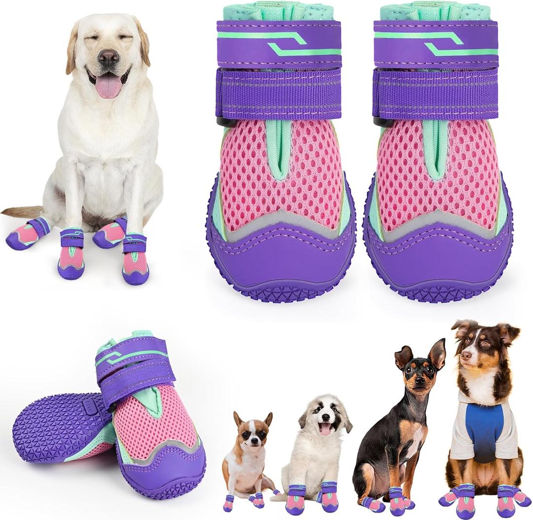 Dog Shoes for Large Small Medium Dogs, Dog Boots for Snow Winter Days, Breathable Dog Booties & Paw Protectors, Anti-Slip Puppy Shoe for Outdoor Hiking Hardwood Floors Snow Size 3
