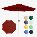 Ayge 9FT Large Outdoor Patio Umbrella Market Table Umbrella-UV Resistant, Easy Push Button Tilt and Crank, 8 Sturdy Fiberglass Ribs Heavy-Duty Pool Umbrella for Deck, Backyard,Garden, Yard